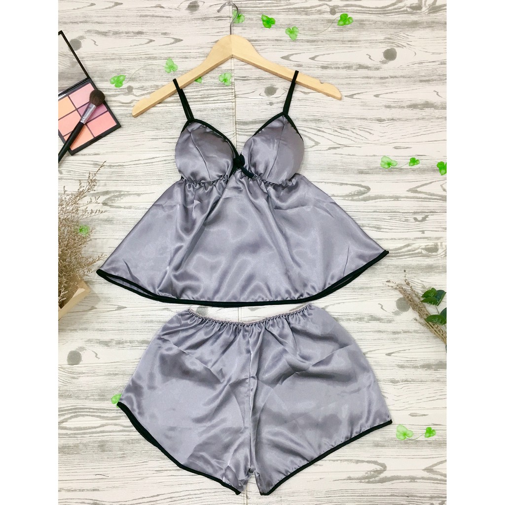 [ẢNH THẬT] Bộ đồ ngủ phi lụa đơn giản FORM dưới 62 ký có mút ngực siêu êm kiểu dáng gợi cảm quyến rũ đủ màu lựa chọn | BigBuy360 - bigbuy360.vn