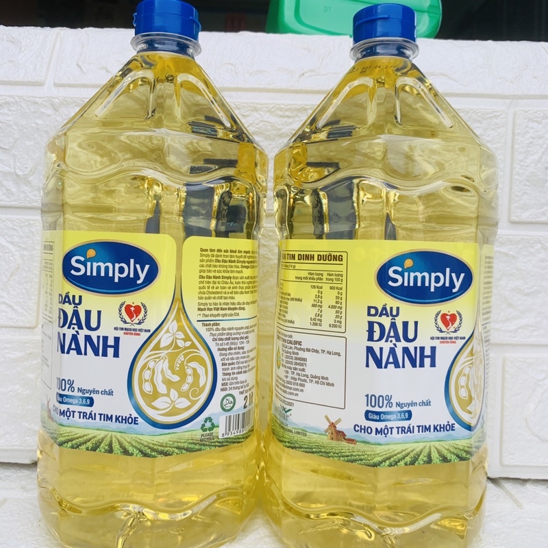 CHAI DẦU ĂN ĐẬU NÀNH SIMPLY 2L HÀNG CHUẨN CÔNG TY