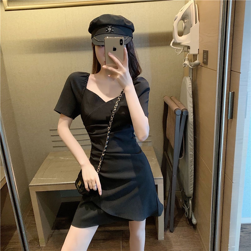 Đầm Ngắn Tay Thời Trang Mùa Hè Pháp Dành Cho Nữ