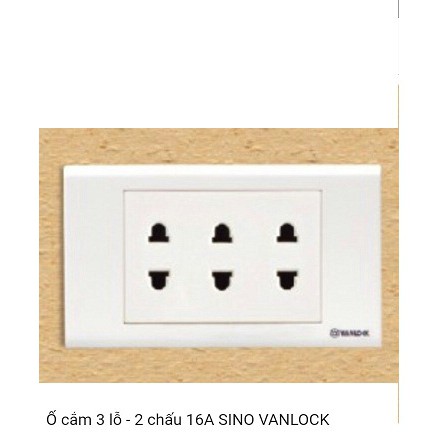 Ổ Cắm 2, 3 Lỗ - 2 Chấu 16A SINO VANLOCK siêu đẹp