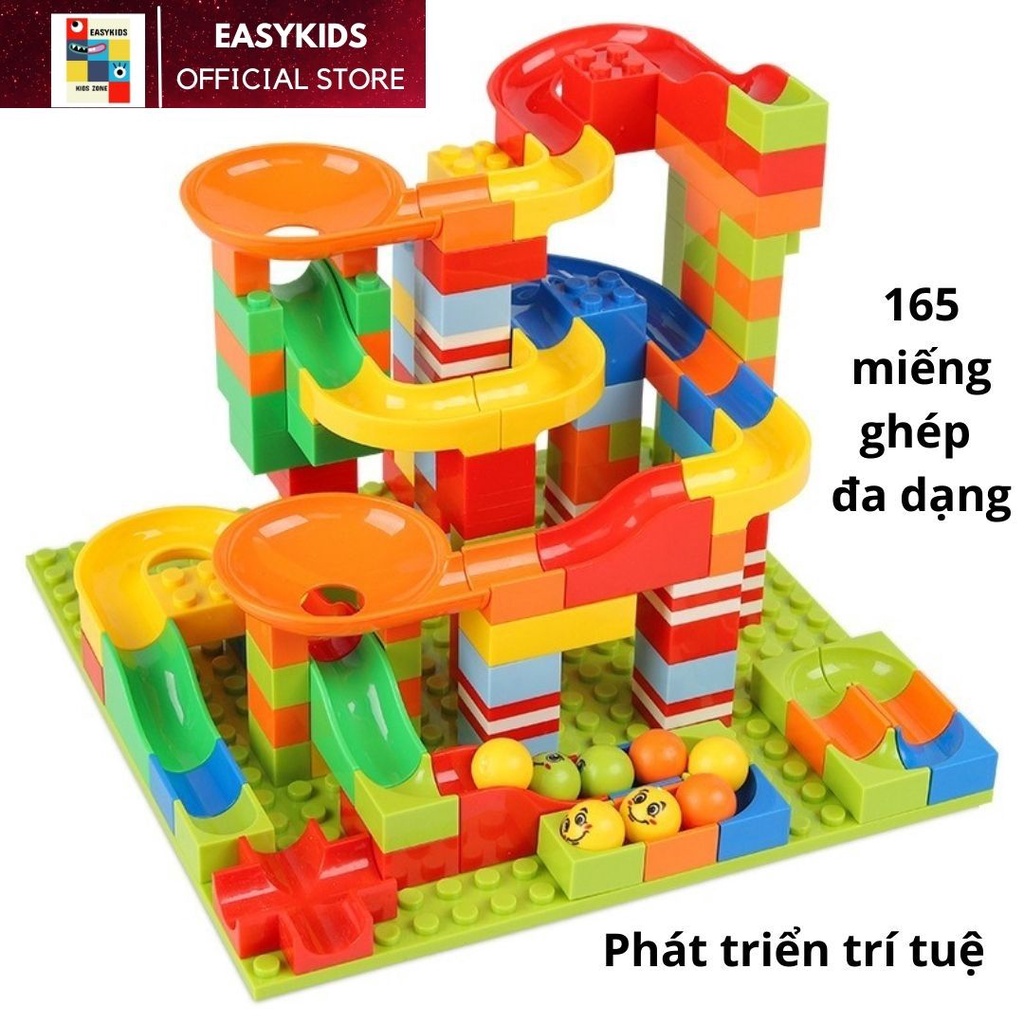 [Có sẵn] Đồ chơi lego xếp hình cầu trượt thả bóng 165 miếng Đồ chơi Sáng tạo giúp phát triển trí tuệ EASYKIDS