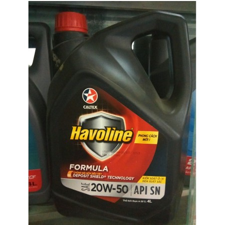 Nhớt ô tô Caltex HAVOLINE FORMULA API SN SAE 20W50 can 4L