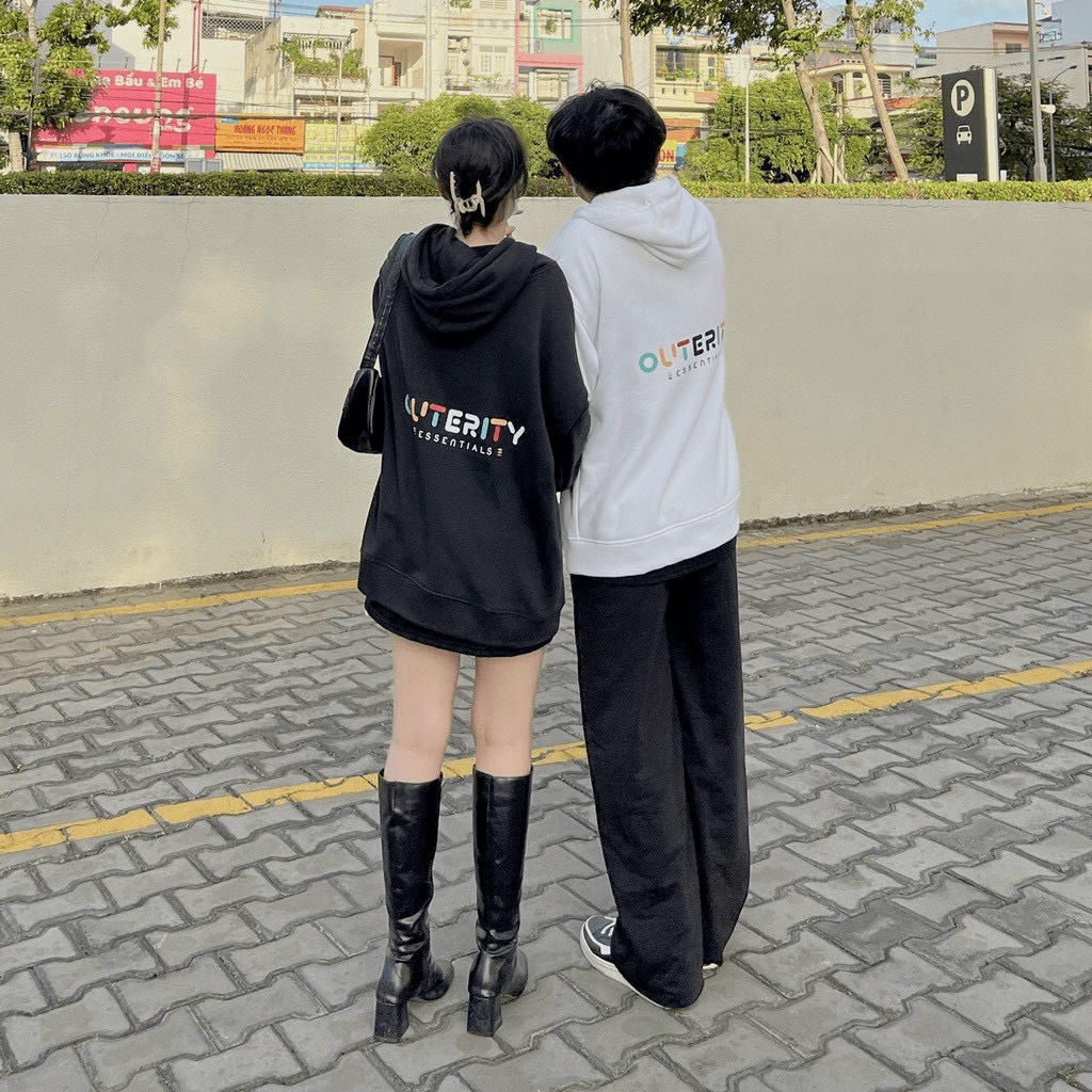 (FREE SHIP) ÁO KHOÁC HOODIE CẶP ĐÔI PHỐI HỌA TIẾT CHỮ NHIỀU MÀU CÓ HAI MÀU ĐEN TRẮNG VALENTINA