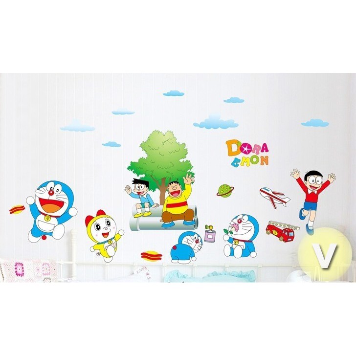 Decal dán tường Doremon và các bạn