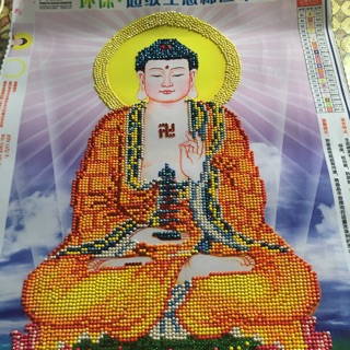 Tranh phật dược sư đã đính đá