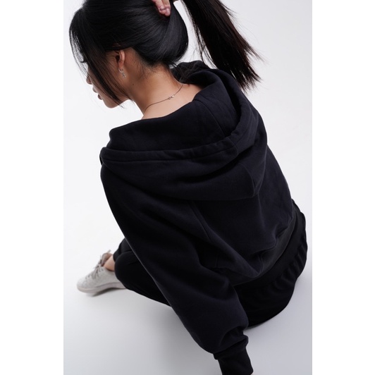 /Xả kho/ Áo hoodie nữ dáng ngắn croptop nỉ bông siêu ấm chính hãng Harriet
