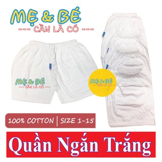 [CHẤT ĐẸP] Set 5 Quần Ngắn Cotton Trắng Mặc Nhà Cho Bé Bossini (4-60kg)