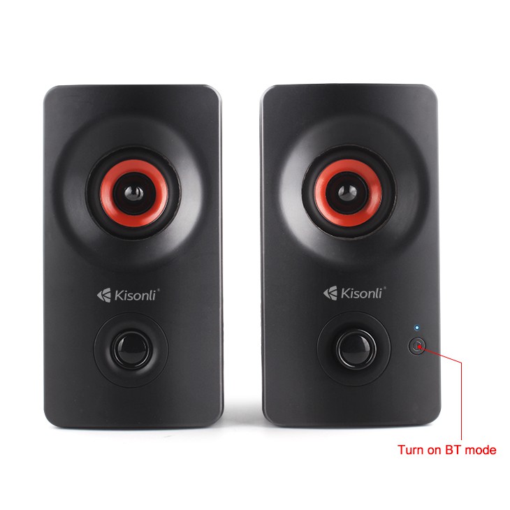 Loa vi tính 2.0 kiêm bluetooth Kisonli AC-9002BT dùng nguồn trực tiếp 220v (Đen)