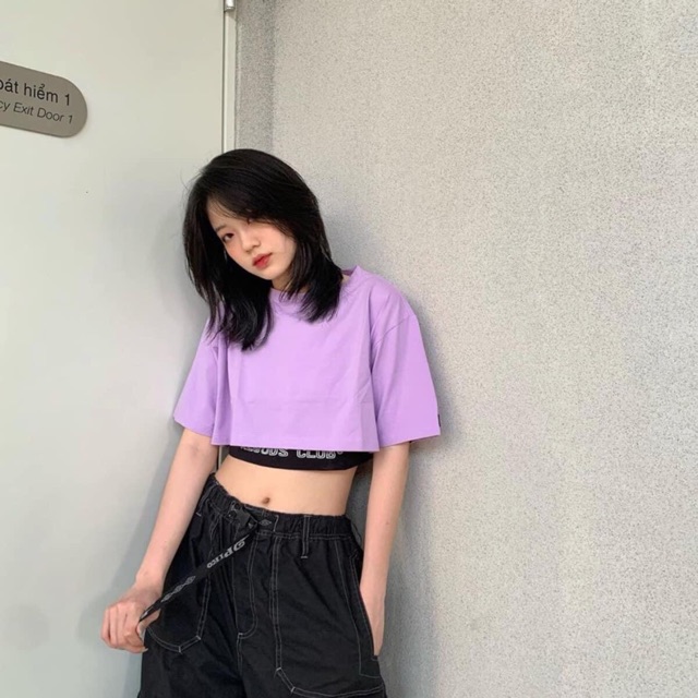 Set Áo Croptop 2 Món Tay Lở Áo Trong Phản Quang Cá Tính Ảnh Thật