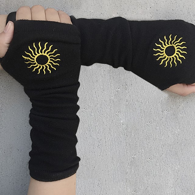 Bao Tay Áo Hở Ngón 208801Tay Áo Thêu Họa Tiết Ninja Cá Tính Dành Cho Nam Và Nữ