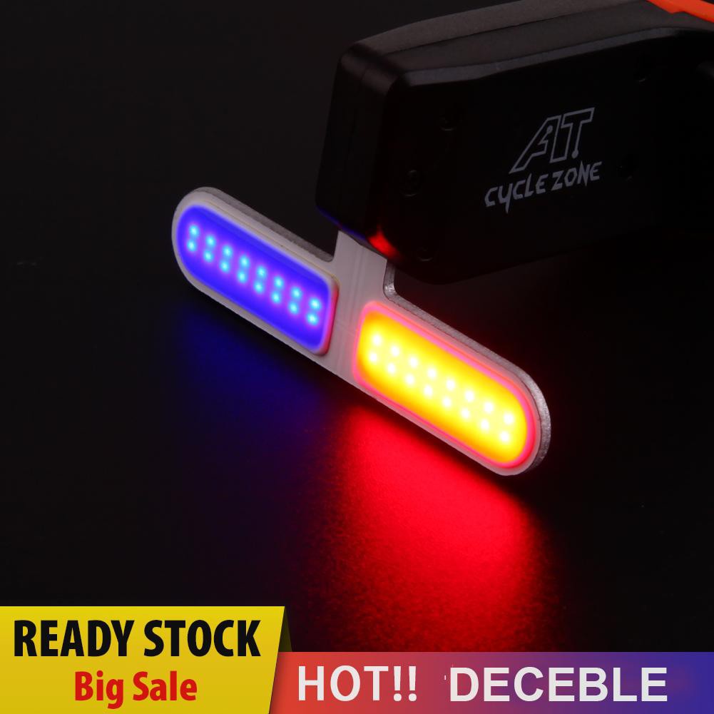 Deceble Bike Light Police LED Red Blue Taillight USB Rechargeable Bicycle Tail Lamp