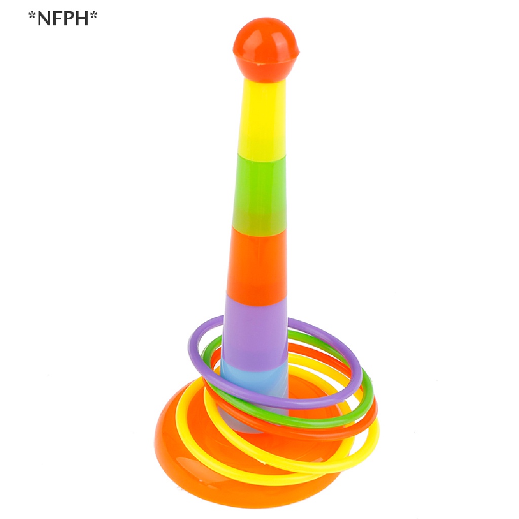 [[NFPH]] Hoop Ring Toss Plastic Ring Toss Garden Game Pool Toy Outdoor Fun for Kids [Hot Sell]