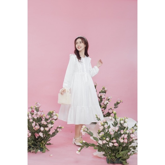 Đầm babydoll phối ren Mallow dress - CARROT FARM