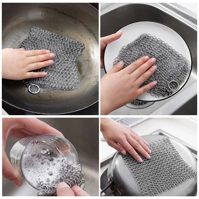 Bàn Chải Chà Nồi Bằng Thép Không Gỉ Tiện Dụng Cho Nhà Bếp