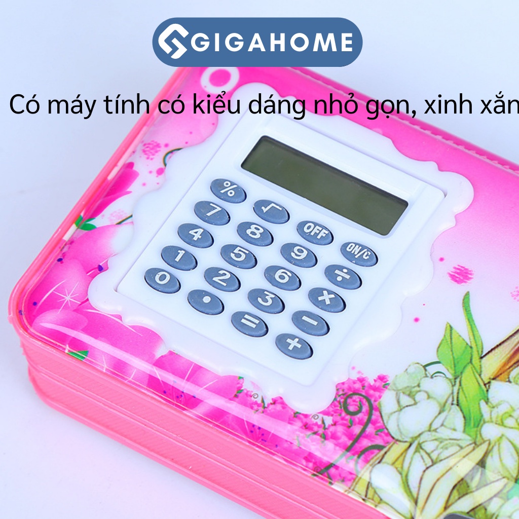 Hộp Đựng Bút Nhựa Nam Châm 2 Ngăn Kèm Gọt Bút Chì Và Máy Tính Nhiều Mẫu GIGAHOME 7970