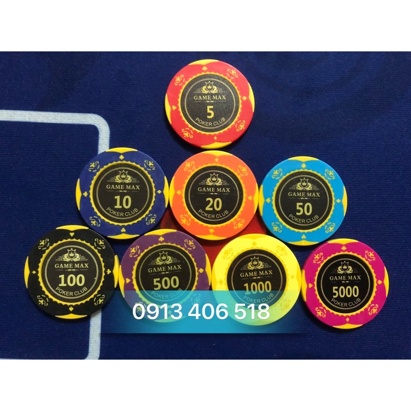 Phỉnh Poker Chip Poker Hàng Cao Cấp Nhập Khẩu Bán Lẻ