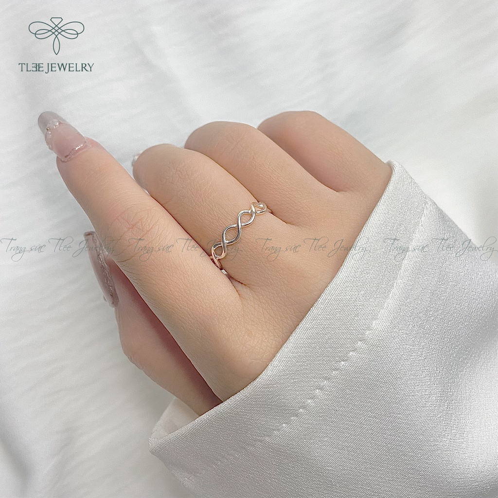 Nhẫn bạc unisex TLEE sóng đan chéo basic NCJ A0103