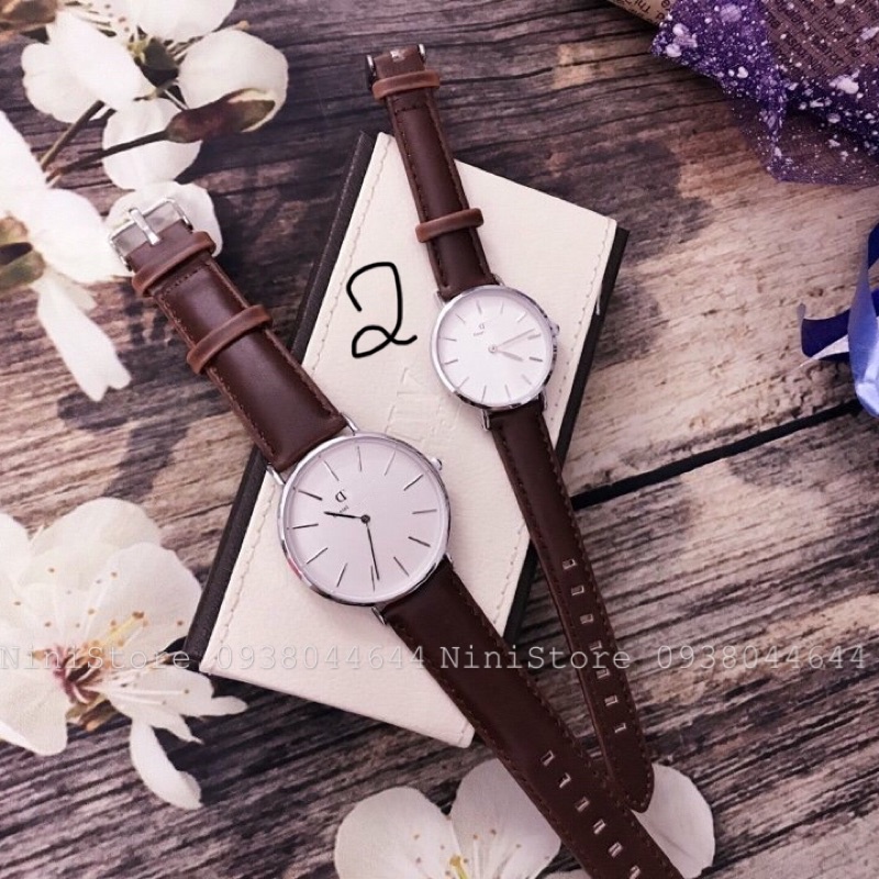 Đồng hồ D dây da thiết kế sang trọng - thanh lịch cho nam nữ