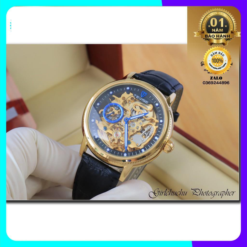 Đồng hồ cơ nam Tevise cơ lộ máy máy tự tích cót khi đeo nên dùng rất tiện lợi, không cần dùng pin [ Đồng Hồ Cơ ] | BigBuy360 - bigbuy360.vn