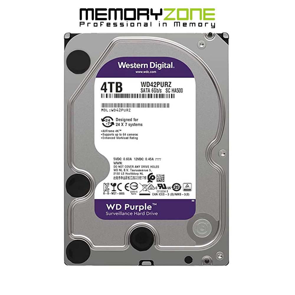 Ổ cứng HDD WD Purple 4TB 3.5 inch SATA III 256MB Cache 5400RPM WD42PURZ