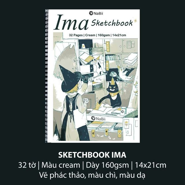 [Chính hãng] Sổ vẽ Nabii Ima Sketchboook 160gsm size a4 và a5