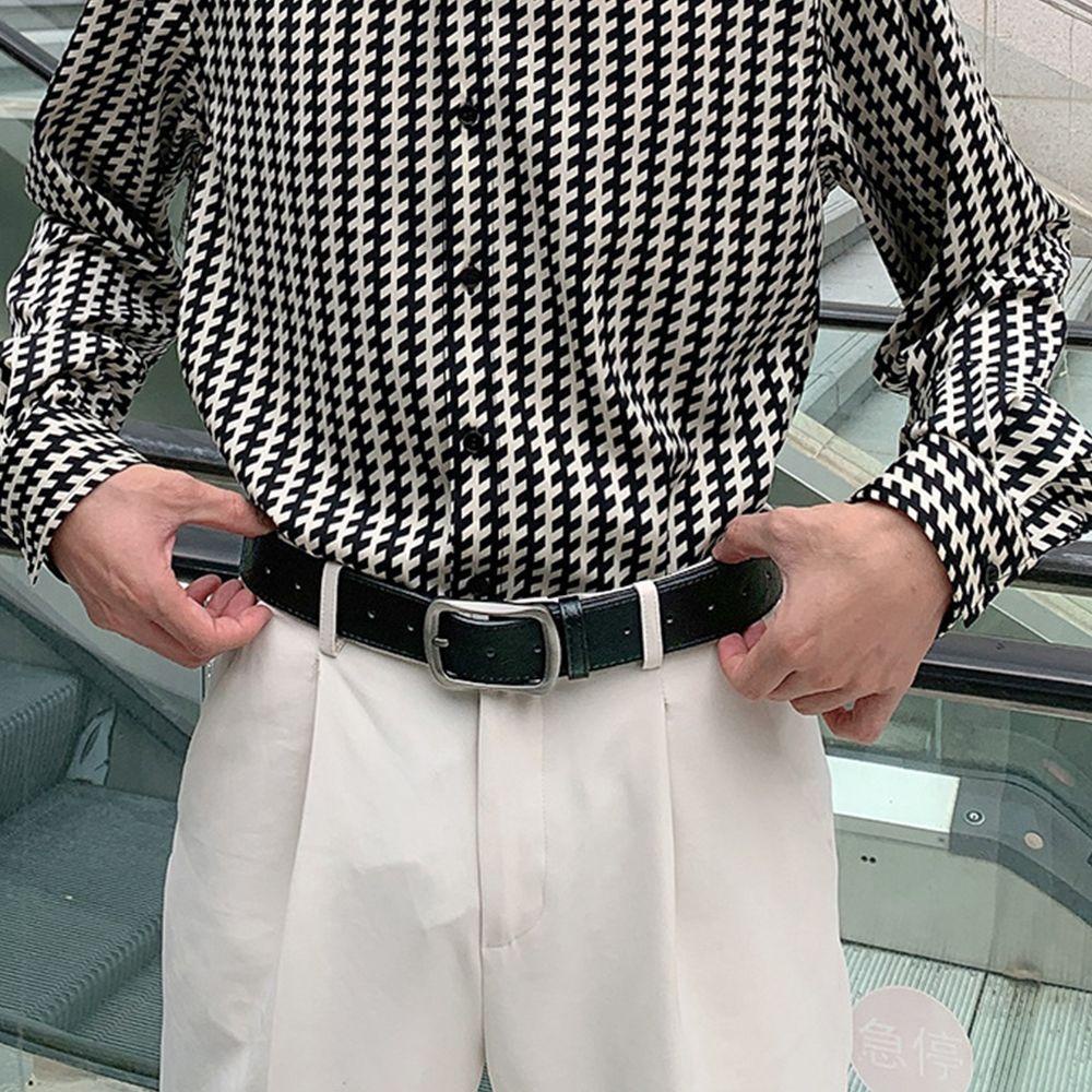 Thắt Lưng Da PU Khóa Kim Loại Điều Chỉnh Được VANES1 Thời Trang Cho Nam