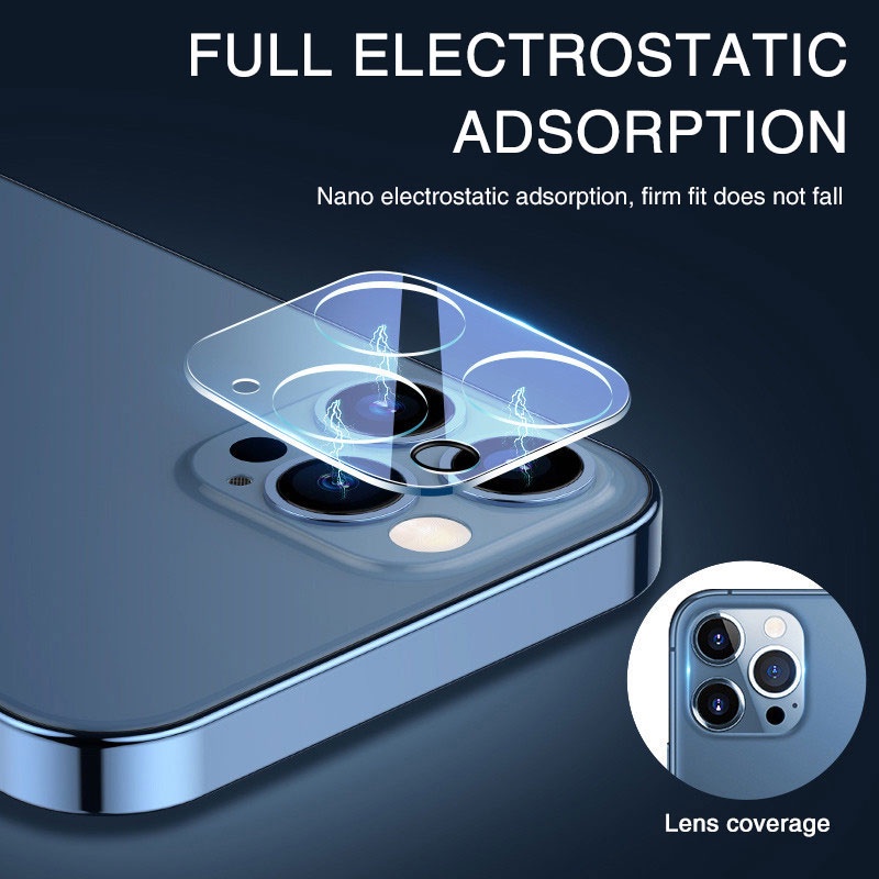 Nắp Bảo Vệ Ống Kính Camera Sau Bằng Kính Cường Lực Sang Trọng Cho iPhone 14 13 12 11 Pro Max Mini Plus