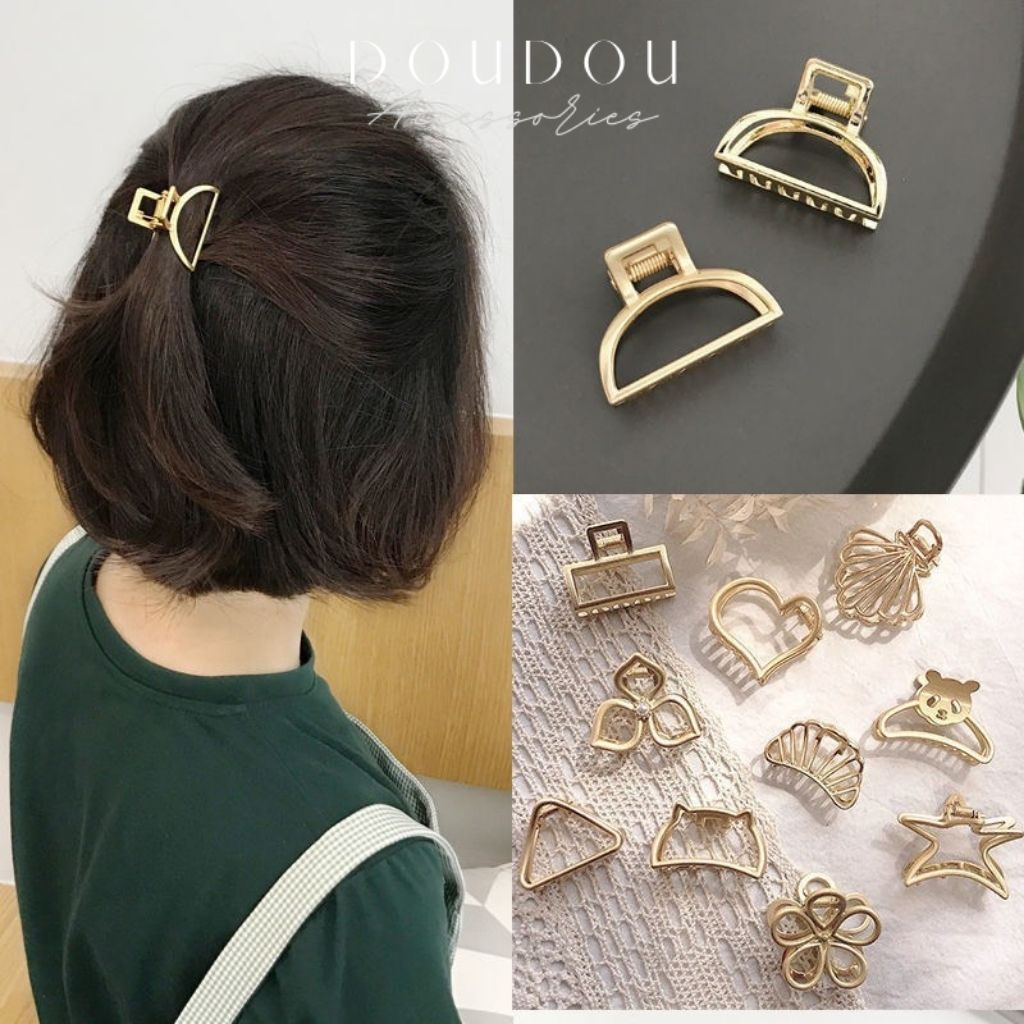 Phụ kiện tóc Doudou Cặp tóc mái Kẹp càng cua kim loại size nhỏ tiểu thư phong cách Hàn Quốc xinh xắn đáng yêu ZJ020