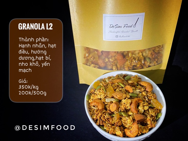 1kg Ngũ cốc granola không đường giảm mỡ l2