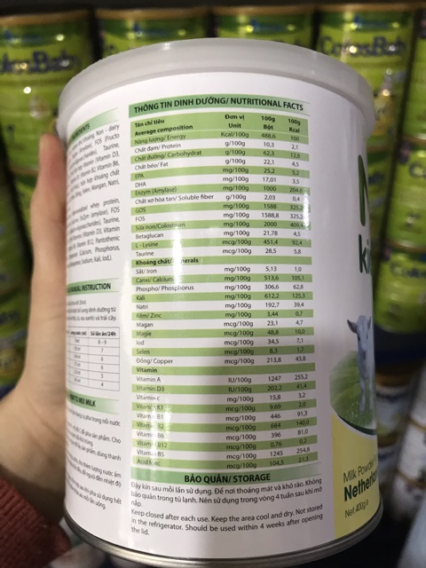 Sữa Dê Nutri kid A+ 0-12 tháng 900g