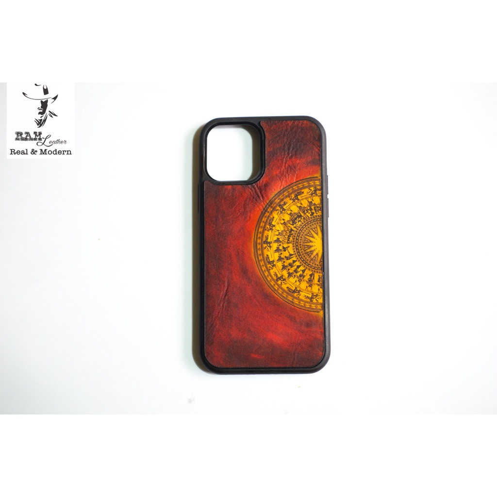 Ốp Lưng Iphone RAM Leather Da Bò Italia Vegtan Trống Đồng Việt Nam Nâu Đỏ