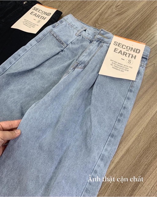 Quần culottes jeans chiết ly 100cm ( ẢNH THẬT)
