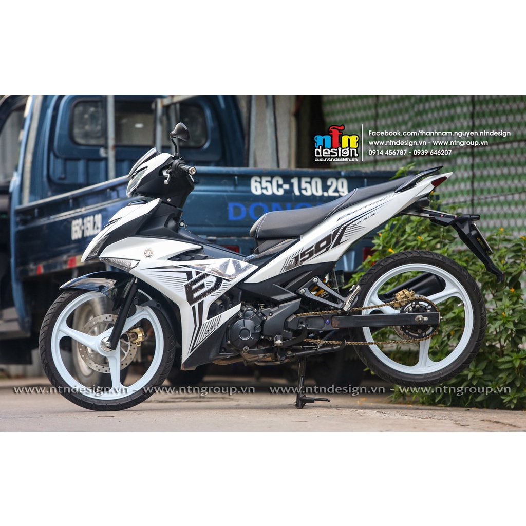 Tem rời Exciter 150 Trắng chữ Ex , tem 3 lớp cao cấp , không bay màu