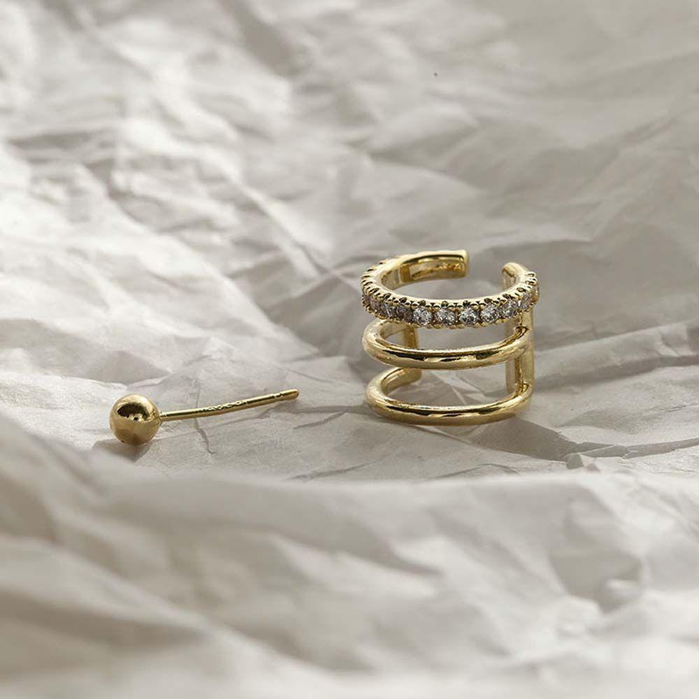 Set 2 Khuyên Vành Tai Đính Đá Zircon Phong Cách Punk Cá Tính Cho Nữ|Khuyên Kẹp Vành Tai Đính Đá Zircon Nhiều Màu Sắc Thời Trang
