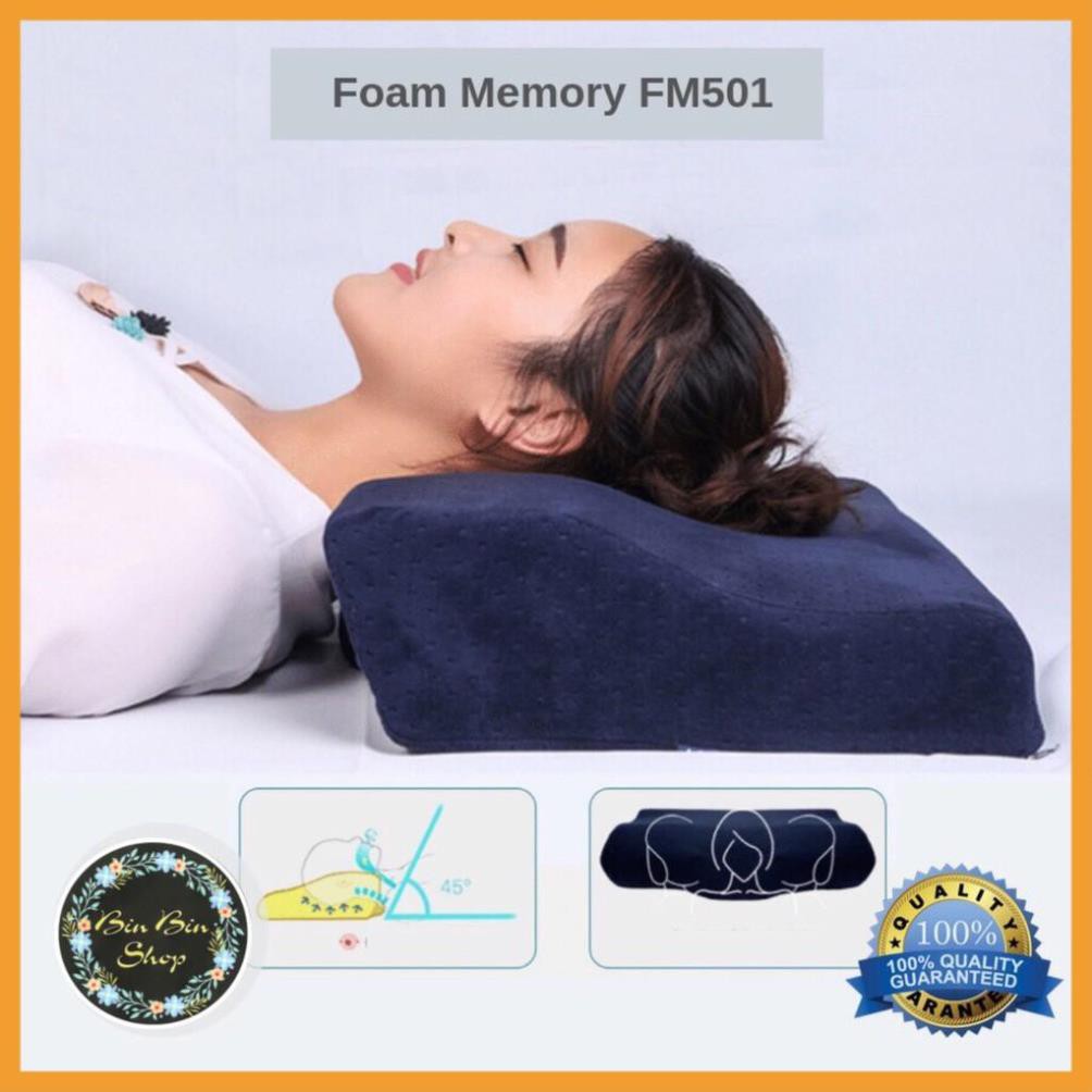 [CHÍNH HÃNG] Gối ngủ nhanh Foam Memory FM501 [Chất liệu cao su non cao cấp]