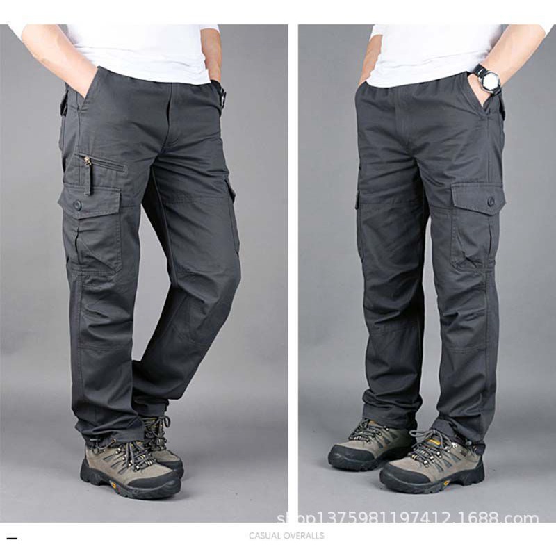 Quần lính nhiều túi, kaki túi hộp HNS mẫu 24 5 màu đen, xám, kaki, xanh riêu, nâu