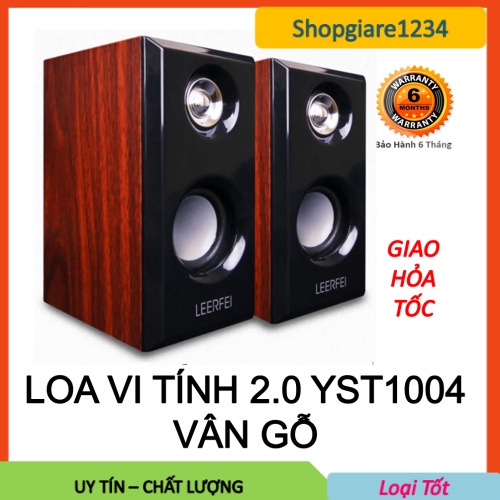 Loa Vi Tính 2.0 LeerFei YST-1014 Vân Gỗ, Loa gỗ dài âm thanh sống động