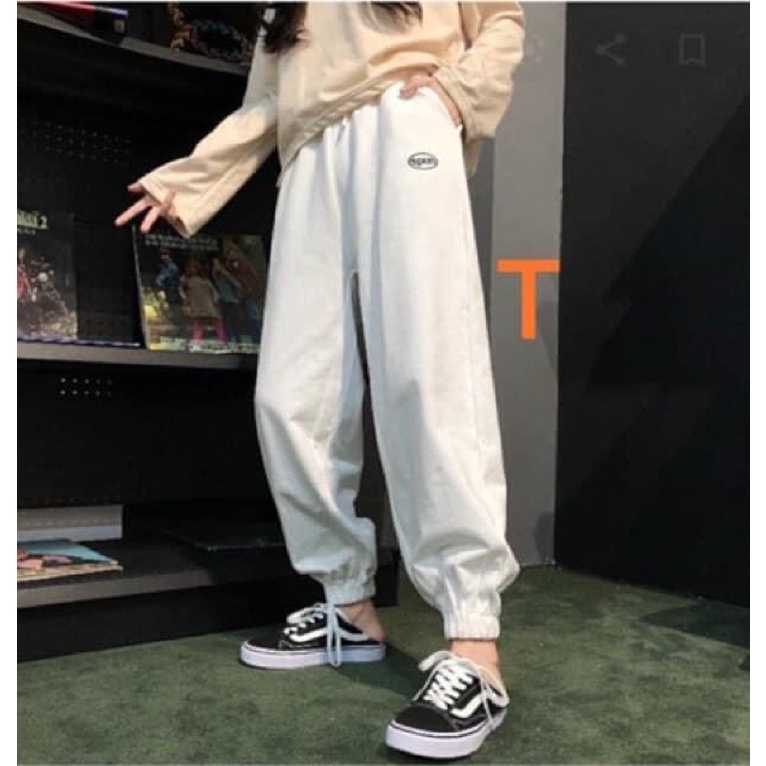 (Rẻ Vô Địch) Quần jogger nữ trơn bo gấu chất thun da cá 2 màu alohashop91