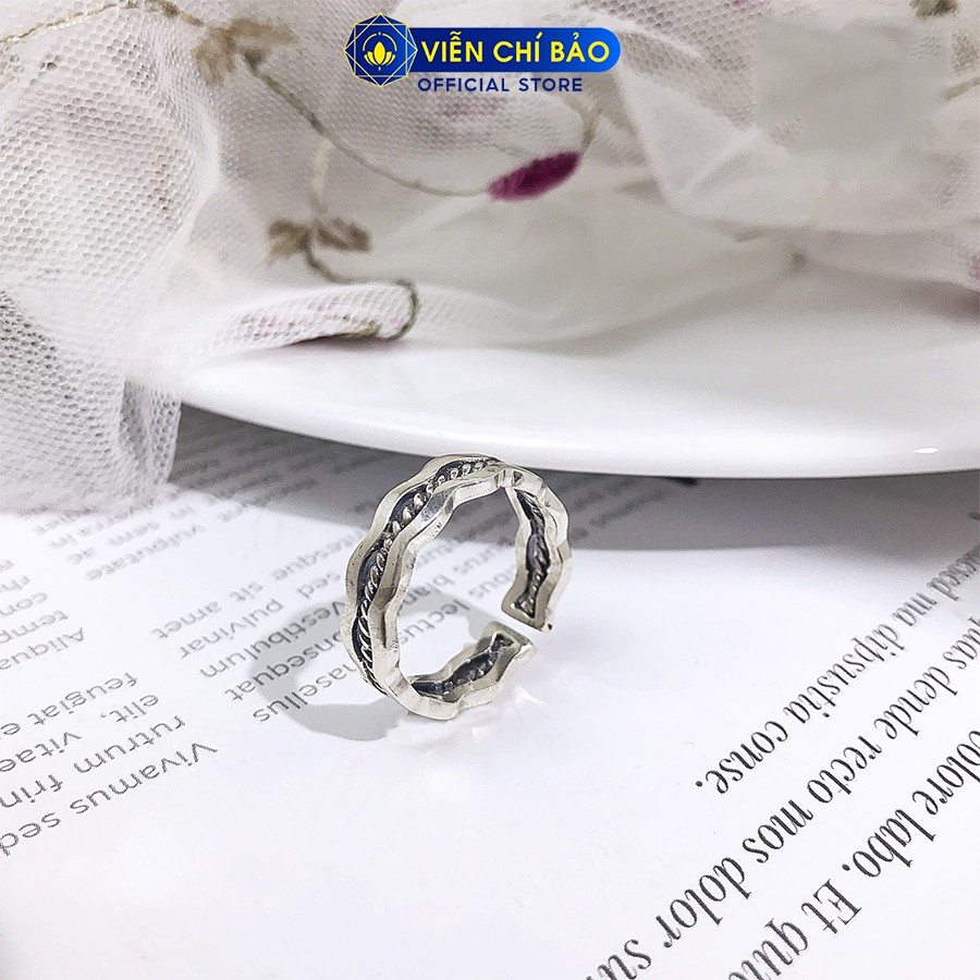 Nhẫn bạc nữ hình sóng chất liệu bạc Thái 925 thời trang phụ kiện trang sức nữ thương hiệu Viễn Chí Bảo N000447