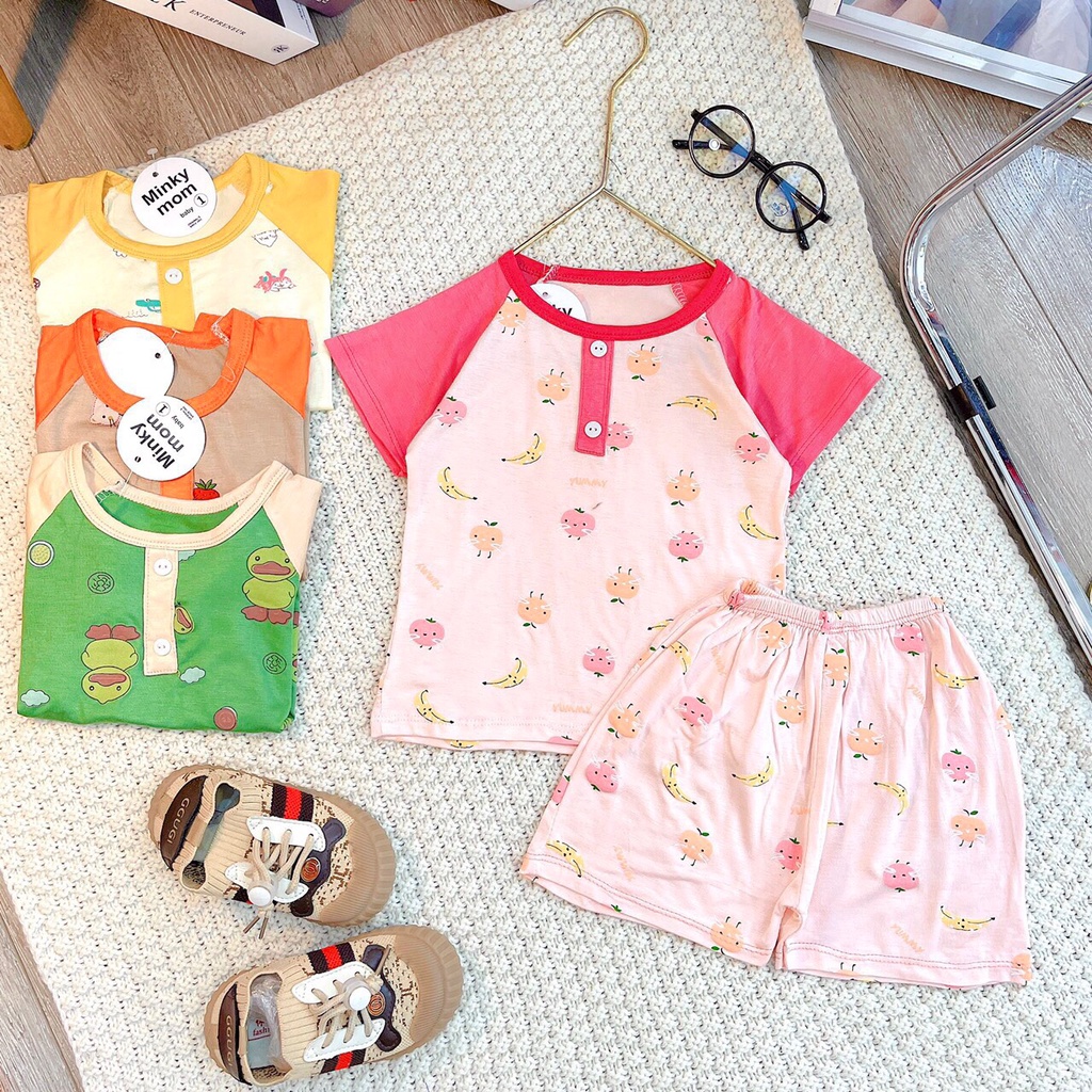 Bộ Cộc Tay Thun Cotton Minky Mon Loại Đẹp Cho Bé