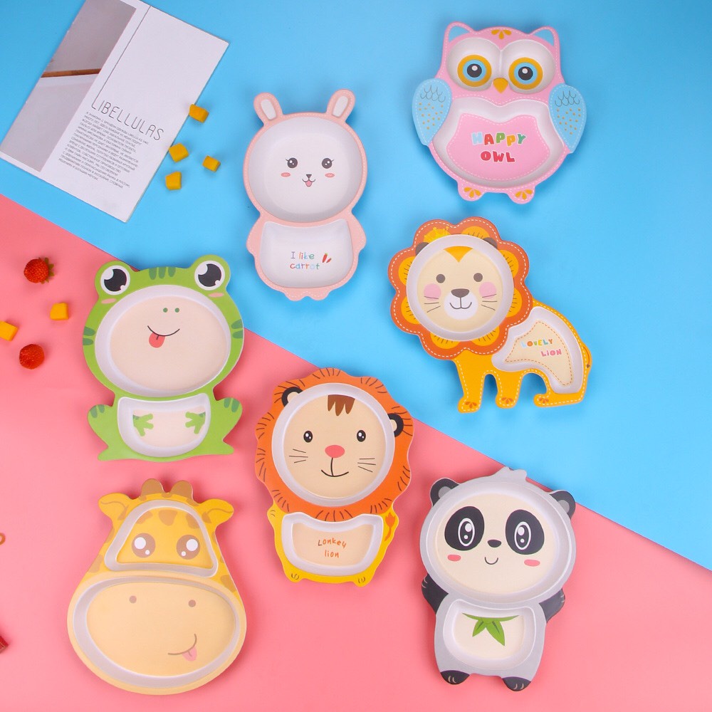 Khay Ăn Dặm Sợi Tre Hình Thú Cao Cấp Cho Bé