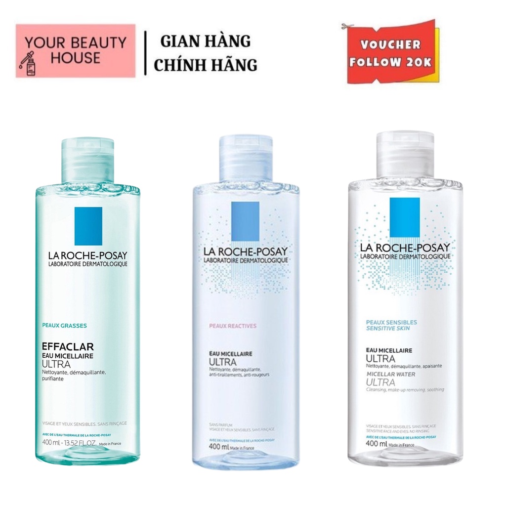 [LA ROCHE-POSAY] NƯỚC TẨY TRANG 400ml PHÁP