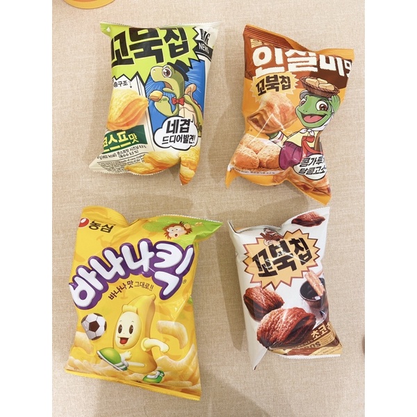 Snack Hàn Quốc. Bim Bim các vị Hàn Quốc. 꼬북칩 바나나킥