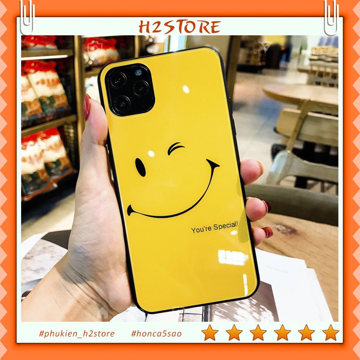 Ốp iphone kính hình mặt cười cho iphone 6 s plus 7 8 plus Xr X s max 11 11 pro max 12 mini 12 pro max