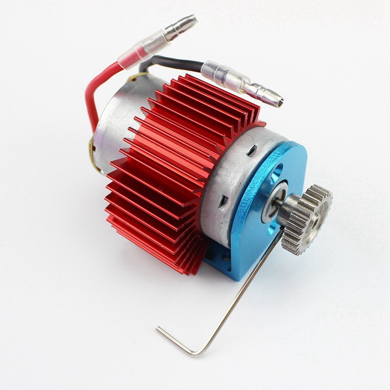 2 Set RC Car Part: 1 Set 540 Motor with Motor Mount Heatsink Gear & 1 Set 18301-34 1.5KG 5 Wires Steering Servo Gear