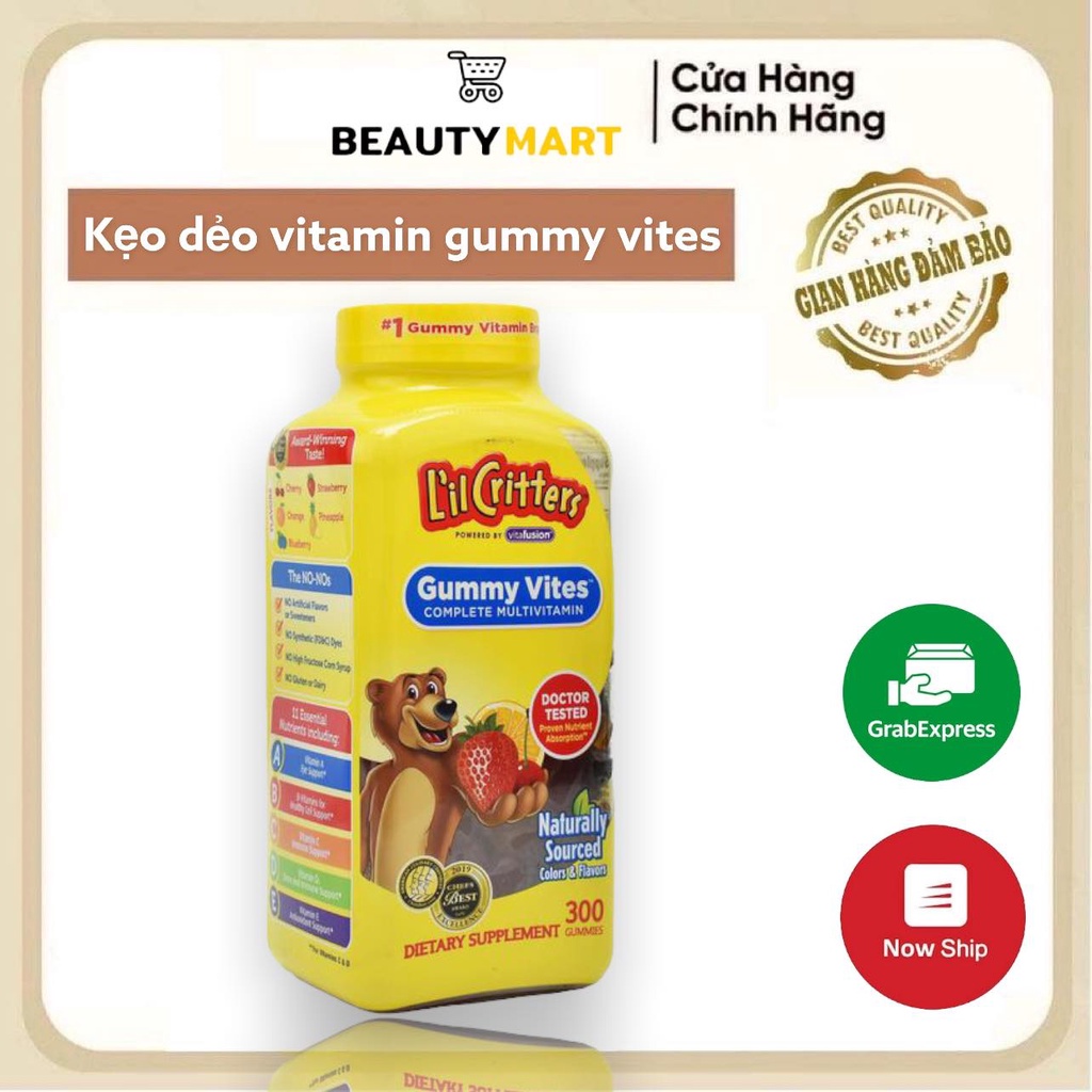 Kẹo dẻo vitamin gấu gummy vites 300 viên, cung cấp bổ sung vitamin cho trẻ từ 2 tuổi - Chính hãng