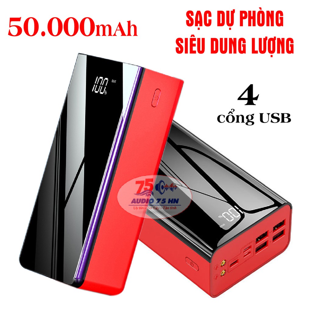 Sạc dự phòng siêu dung lượng 50000mAh 4 cổng USB đa năng