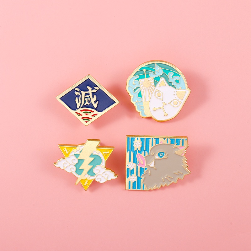 Ghim Cài Áo Kim Loại Phong Cách Anime Demon Slayer