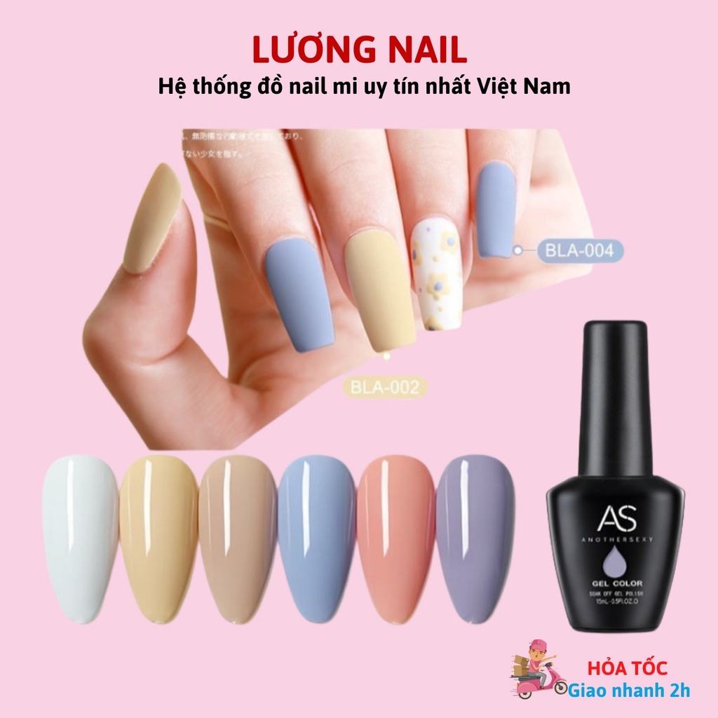 Sơn gel AS sơn móng tay gel tone màu trắng sữa vàng đất chai 15ml mã BLA