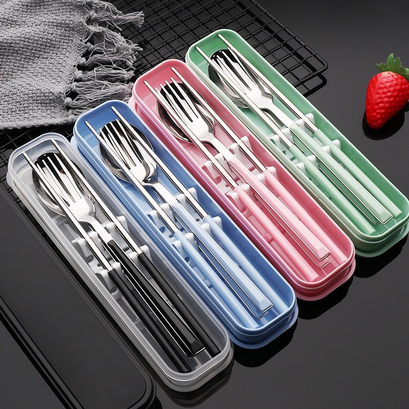 Bộ Muỗng Đũa Nĩa INOX Cao Cấp Có Hộp Kèm Theo tiện dụng